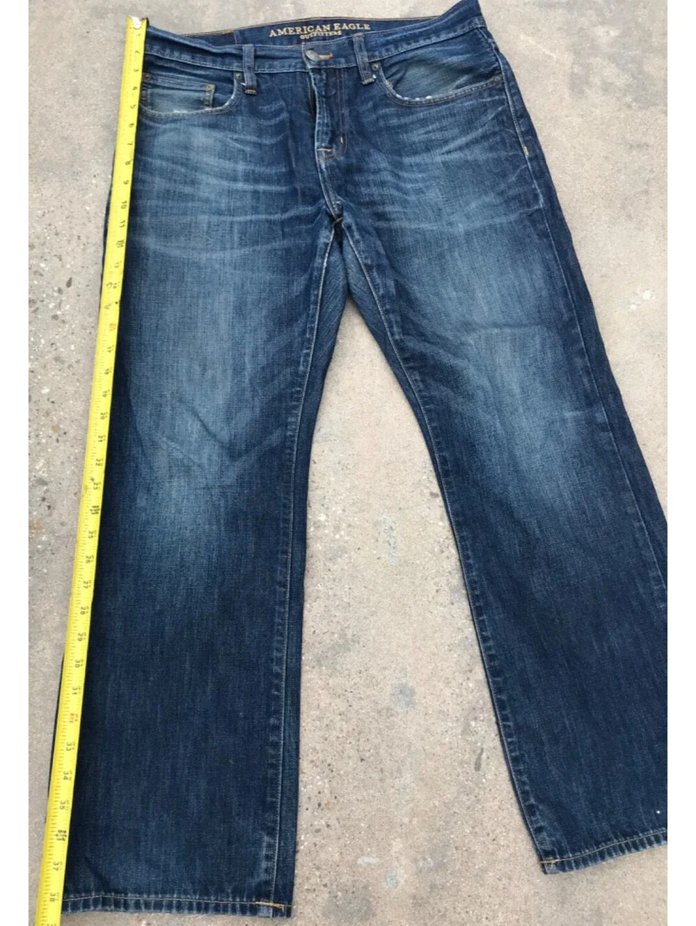 American Eagle Jeans Mens 32x30 Blue Denim Wide Leg Straight Classic 100% Cotton